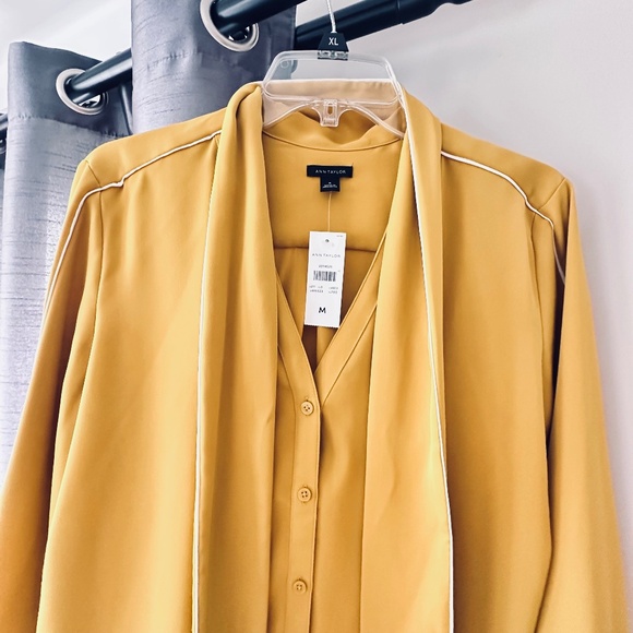 Ann Taylor Mustard Blouse - Picture 1 of 6